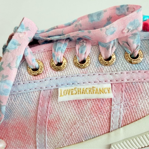 SUPERGA x LOVESHACKFANCY 2750 pink blue tie dye cotton candy canvas shoes - Picture 7 of 12